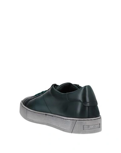 Shop Santoni Sneakers In Dark Green