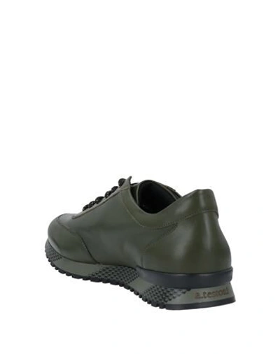 Shop A.testoni Sneakers In Military Green