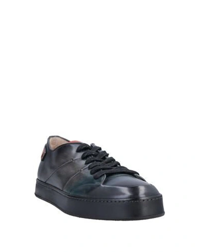 Shop Santoni Man Sneakers Dark Green Size 11 Soft Leather