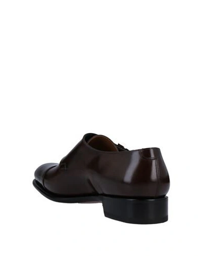 Santoni Ira Double Monk Strap Shoe In Dark Brown
