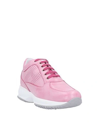 Shop Hogan Woman Sneakers Pink Size 5.5 Soft Leather