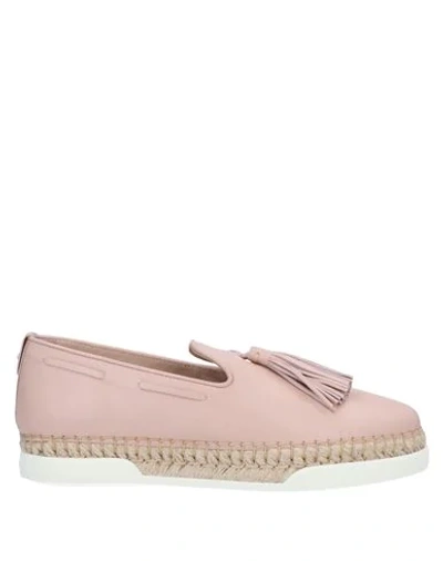 Shop Tod's Woman Loafers Blush Size 7.5 Soft Leather In Pink
