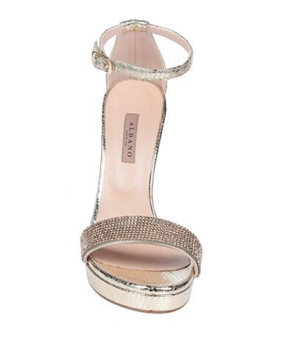 Shop Albano Woman Sandals Gold Size 9 Textile Fibers