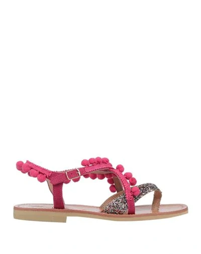 Shop Mim Mar Toe Strap Sandals In Fuchsia