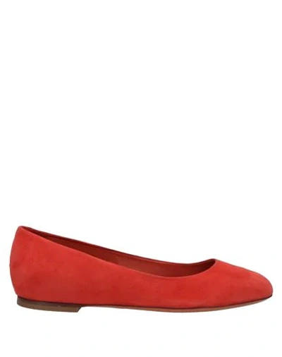 Shop Santoni Ballet Flats In Red