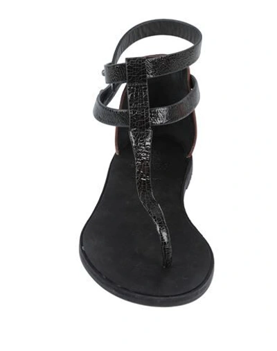 Shop Brunello Cucinelli Toe Strap Sandals In Black