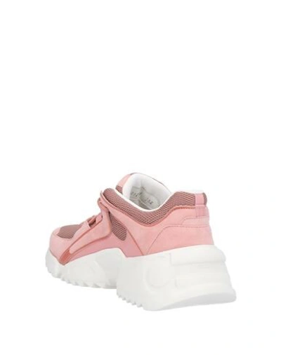 Ferragamo Skylar Patent Leather-trimmed Suede And Mesh Sneakers In Pink