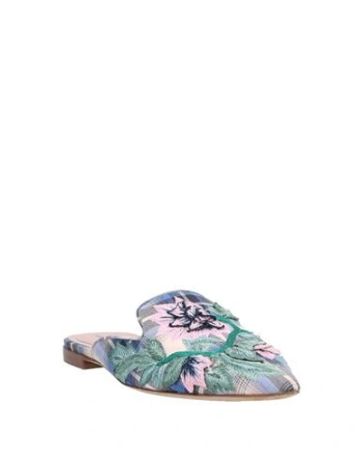 Shop Alberta Ferretti Woman Mules & Clogs Blue Size 8 Textile Fibers