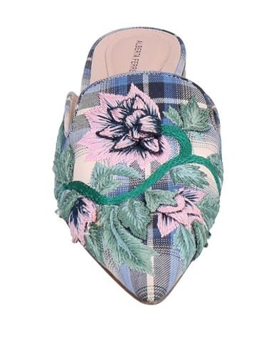 Shop Alberta Ferretti Woman Mules & Clogs Blue Size 8 Textile Fibers