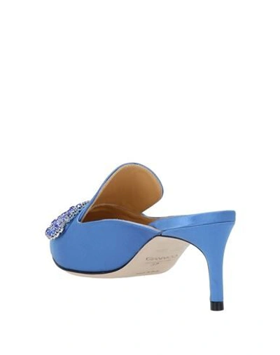 Shop Giannico Woman Mules & Clogs Azure Size 7 Textile Fibers In Blue