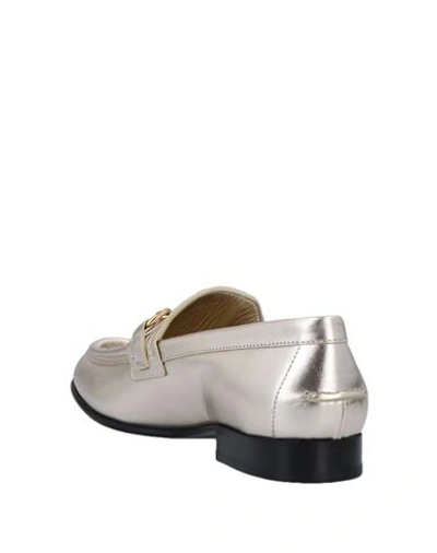 Shop Burberry Loafers In Platinum