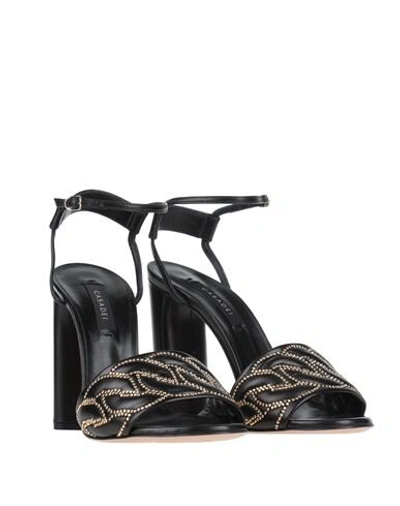 Shop Casadei Woman Sandals Black Size 6.5 Soft Leather