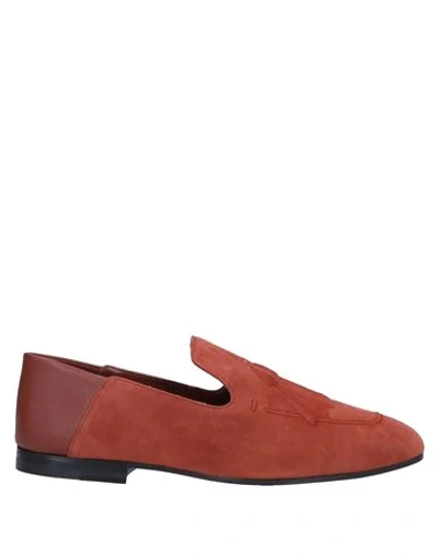 Shop Max Mara Loafers In Brick Red