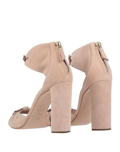 Shop Casadei Woman Sandals Beige Size 7 Soft Leather