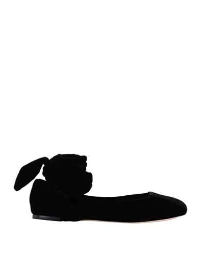 Shop Max Mara Woman Ballet Flats Black Size 7.5 Textile Fibers