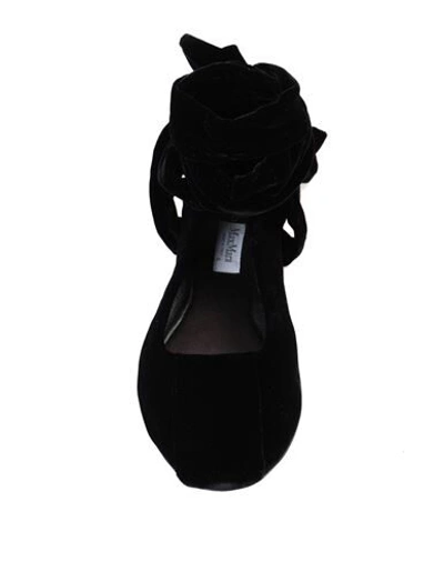 Shop Max Mara Woman Ballet Flats Black Size 7.5 Textile Fibers