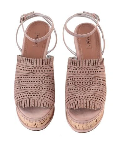 Shop Alaïa Sandals In Light Brown