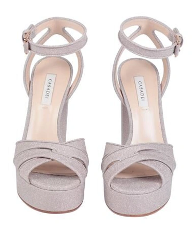 Shop Casadei Woman Sandals Light Pink Size 10.5 Textile Fibers