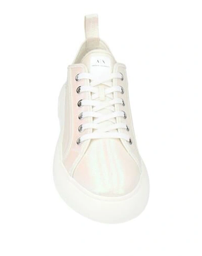 Shop Armani Exchange Woman Sneakers Ivory Size 5 Textile Fibers In White
