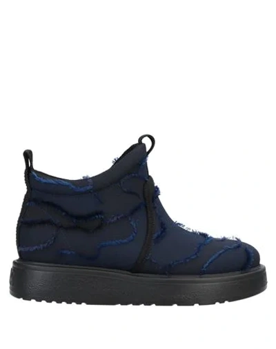 Shop Dior Woman Ankle Boots Midnight Blue Size 8 Textile Fibers