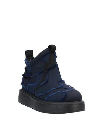 Shop Dior Woman Ankle Boots Midnight Blue Size 6 Textile Fibers
