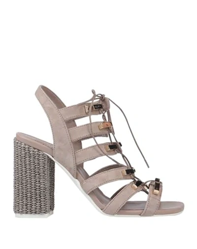 Shop Cesare Paciotti 4us Sandals In Dove Grey