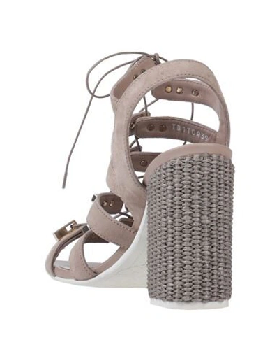 Shop Cesare Paciotti 4us Sandals In Dove Grey