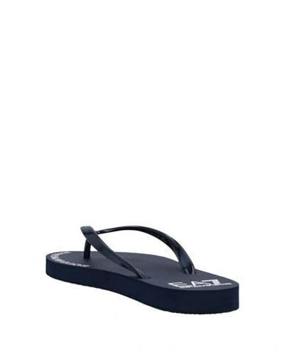 Shop Ea7 Toe Strap Sandals In Dark Blue