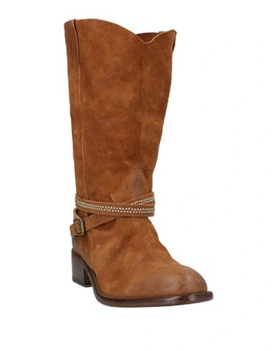 Shop Moma Knee Boots In Tan