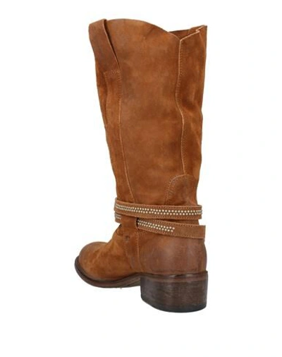 Shop Moma Knee Boots In Tan