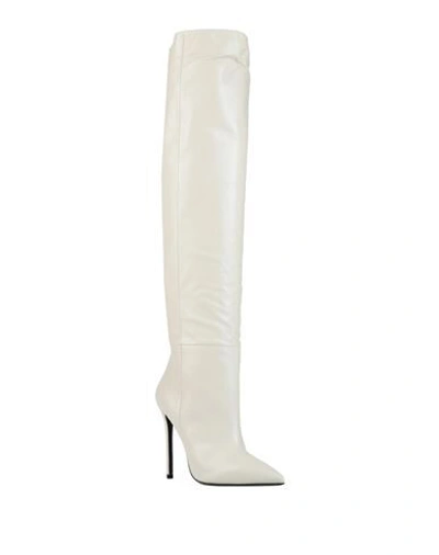 Shop Greymer Grey Mer Woman Knee Boots Ivory Size 10 Soft Leather In White