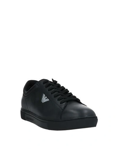 Shop Emporio Armani Woman Sneakers Black Size 4.5 Soft Leather