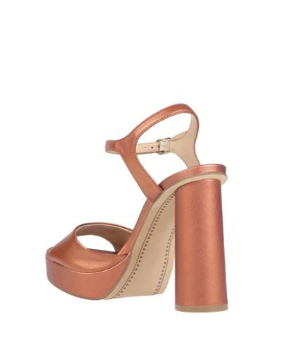 Shop Bruno Premi Woman Sandals Copper Size 8 Soft Leather