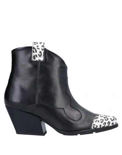 Shop Tosca Blu Woman Ankle Boots Black Size 7 Soft Leather, Textile Fibers