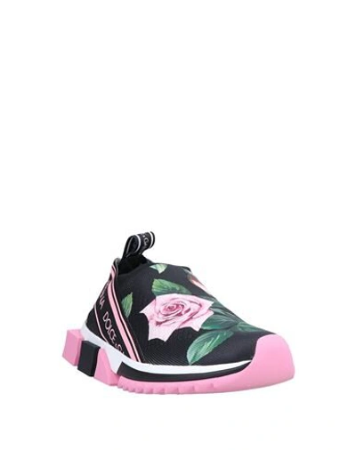 Dolce & Gabbana Sorrento Black Polyester Slip On Sneakers In Black