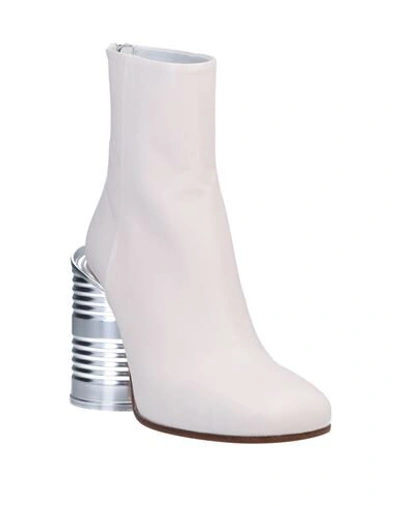 Shop Mm6 Maison Margiela Woman Ankle Boots Ivory Size 5 Soft Leather In White