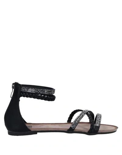 Shop Caffenero Woman Sandals Black Size 5 Textile Fibers