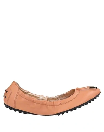 Shop Tod's Woman Ballet Flats Blush Size 5 Soft Leather In Pale Pink