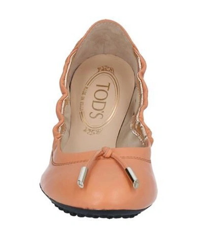 Shop Tod's Woman Ballet Flats Blush Size 5 Soft Leather In Pale Pink