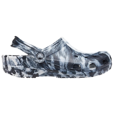 Shop Crocs Mens  Classic Marbled Clogs In White/black