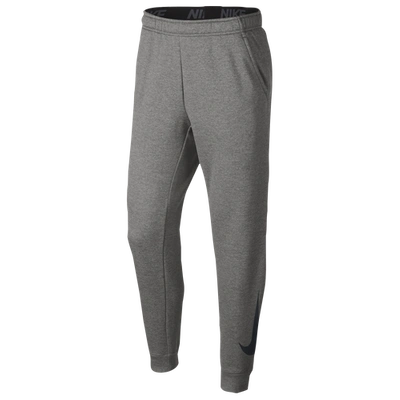 Shop Nike Mens  Therma Fleece Tapered Pants In Dark Grey Heather/black