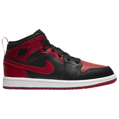 Shop Jordan Boys  Aj 1 Mid In Black/gym Red/white