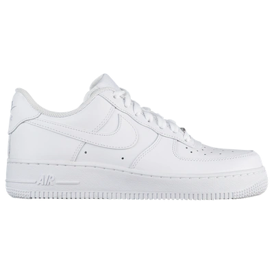 Nike Air Force I Leather Sneakers In White/white | ModeSens