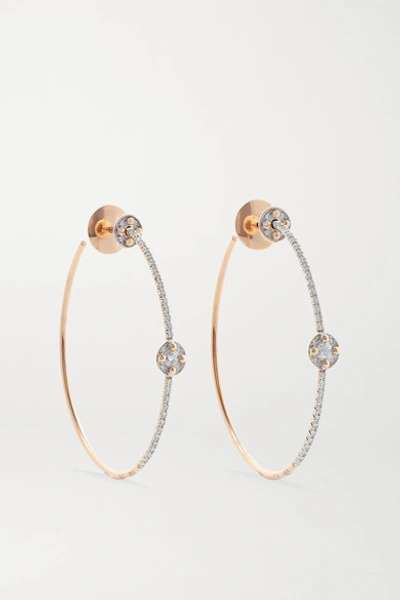 Shop Pomellato M'ama Non M'ama 18-karat Rose Gold Diamond Hoop Earrings