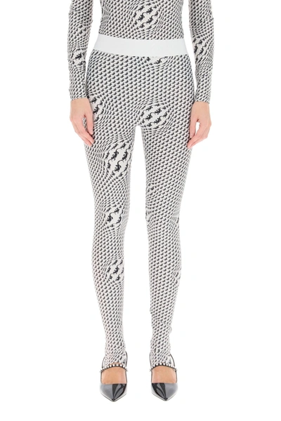 Shop Marine Serre Leggings With Psychedelic Salamander Print In White With Print