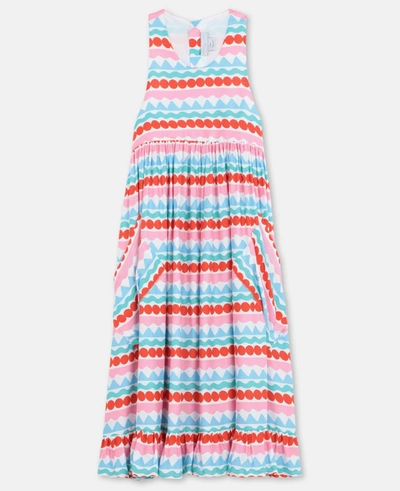 Shop Stella Mccartney Kids Multicolour Graphic Striped Dress In Multicolor