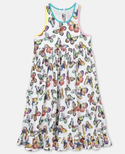 Shop Stella Mccartney Kids Multicolour Butterfly Viscose Dress In Multicolor