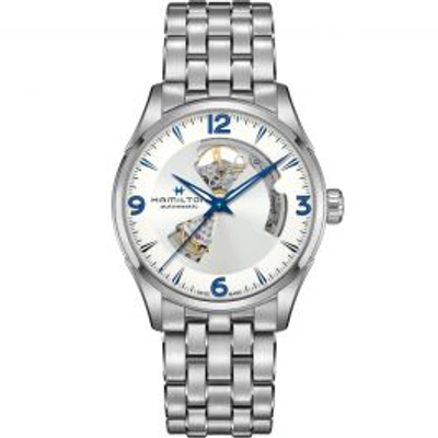 Hamilton Men's Swiss Automatic Jazzmaster Open Heart Stainless Steel Bracelet Watch 42mm In Silver