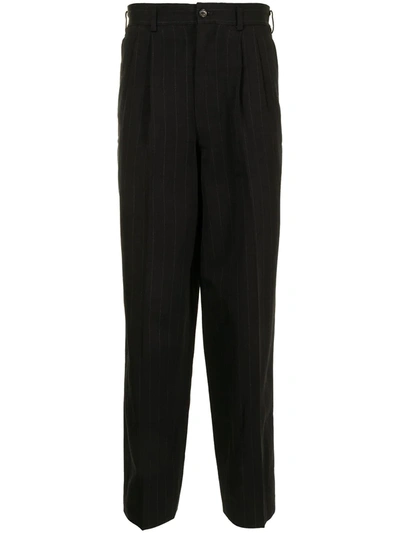 Pre-owned Comme Des Garçons Pinstriped Tailored Trousers In Black