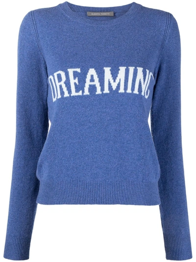Shop Alberta Ferretti Dreaming Intarsia-knit Jumper In Blue